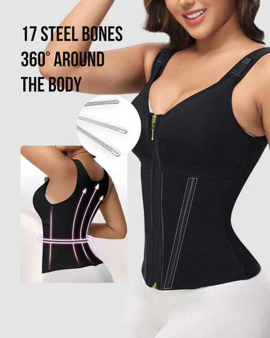 Waist Shapewear for Women with Bra Tummy Control Girdle Workout Shapewear with Adjustable Shoulder Strap