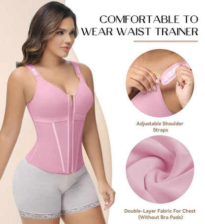 Waist Shapewear for Women with Bra Tummy Control Girdle Workout Shapewear with Adjustable Shoulder Strap