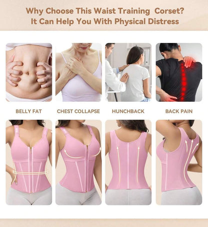 Waist Shapewear for Women with Bra Tummy Control Girdle Workout Shapewear with Adjustable Shoulder Strap
