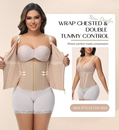 Waist Shapewear for Women with Bra Tummy Control Girdle Workout Shapewear with Adjustable Shoulder Strap
