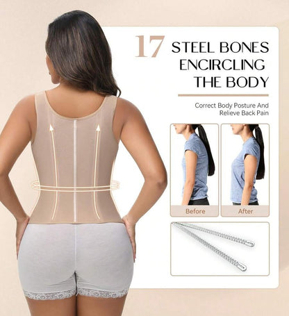 Waist Shapewear for Women with Bra Tummy Control Girdle Workout Shapewear with Adjustable Shoulder Strap