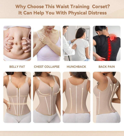 Waist Shapewear for Women with Bra Tummy Control Girdle Workout Shapewear with Adjustable Shoulder Strap