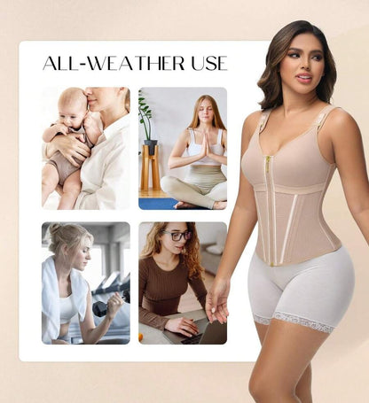Waist Shapewear for Women with Bra Tummy Control Girdle Workout Shapewear with Adjustable Shoulder Strap