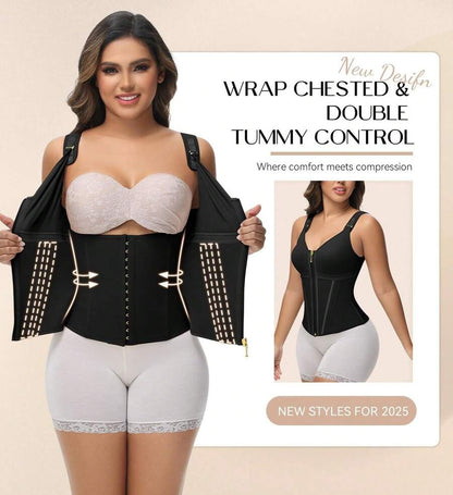 Waist Shapewear for Women with Bra Tummy Control Girdle Workout Shapewear with Adjustable Shoulder Strap