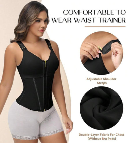 Waist Shapewear for Women with Bra Tummy Control Girdle Workout Shapewear with Adjustable Shoulder Strap