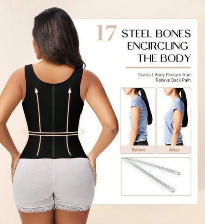 Waist Shapewear for Women with Bra Tummy Control Girdle Workout Shapewear with Adjustable Shoulder Strap
