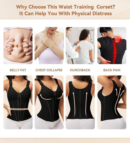 Waist Shapewear for Women with Bra Tummy Control Girdle Workout Shapewear with Adjustable Shoulder Strap