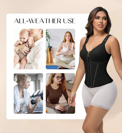 Waist Shapewear for Women with Bra Tummy Control Girdle Workout Shapewear with Adjustable Shoulder Strap