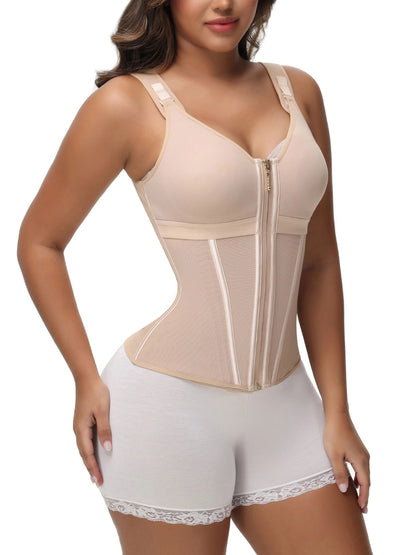 Waist Shapewear for Women with Bra Tummy Control Girdle Workout Shapewear with Adjustable Shoulder Strap